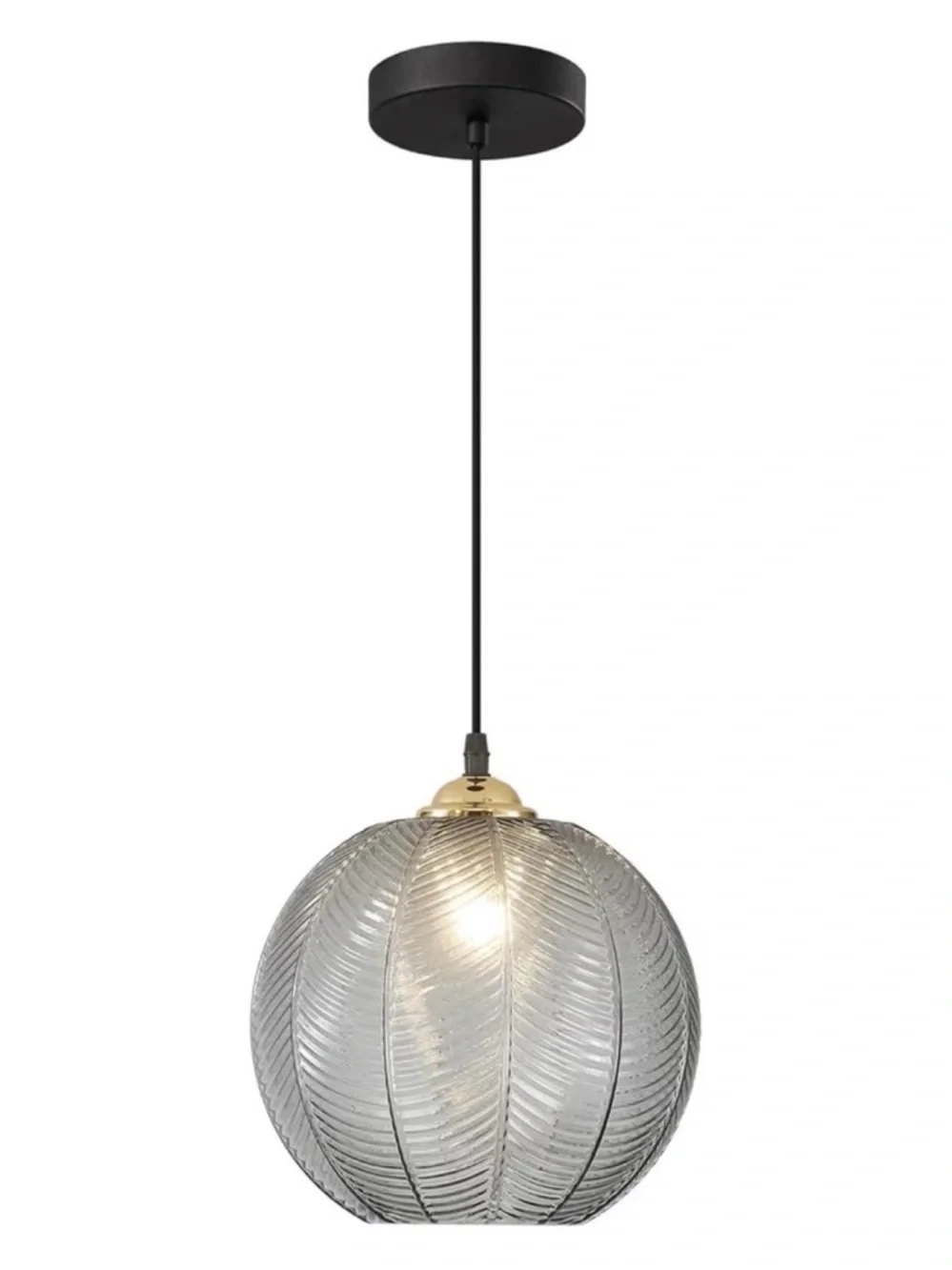 Smoke Gray Glass Pendant Light Modern Globe Kitchen Island Hanging NEW